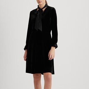 Ralph Lauren Velvet Black Dress with Sleeves